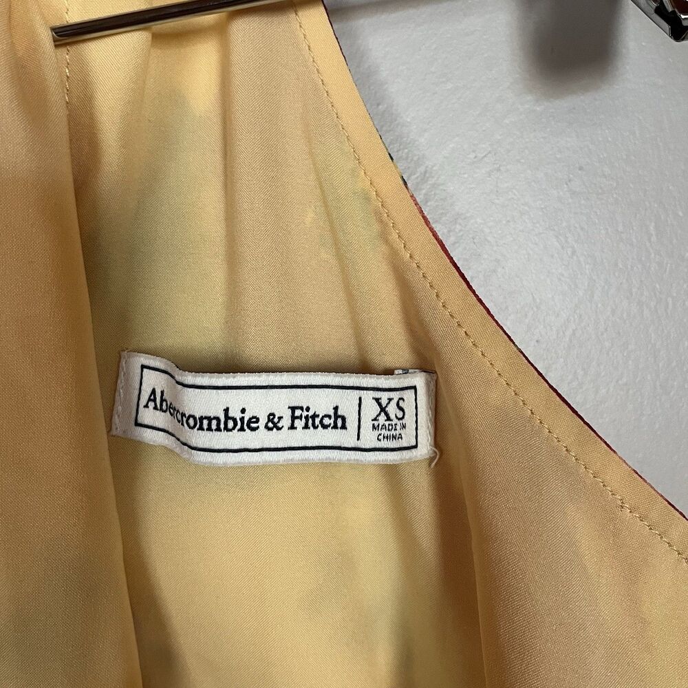 Abercrombie & Fitch Pleated Halter Maxi Dress, Yellow Floral, Empire Waist SZ XS - Picture 12 of 16